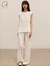 BASERANGE 25 Spring/Summer French Cotton and Linen Round Neck Vest Top BAS-TOLIU-LC-SU25-UNDYED